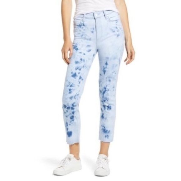 PAIGE Hoxton Slim Crop Raw Hem Jeans - Picture 2 of 9